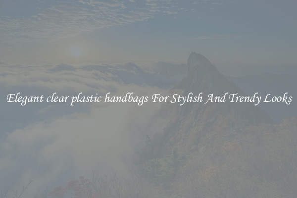 Elegant clear plastic handbags For Stylish And Trendy Looks