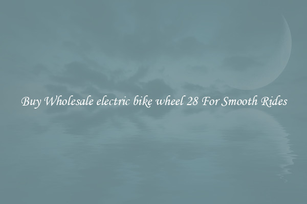 Buy Wholesale electric bike wheel 28 For Smooth Rides