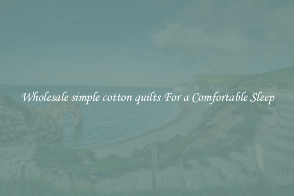 Wholesale simple cotton quilts For a Comfortable Sleep