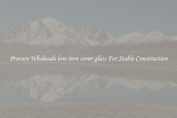 Procure Wholesale low iron cover glass For Stable Construction
