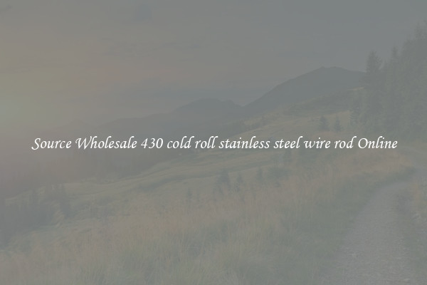 Source Wholesale 430 cold roll stainless steel wire rod Online
