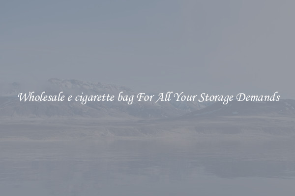 Wholesale e cigarette bag For All Your Storage Demands