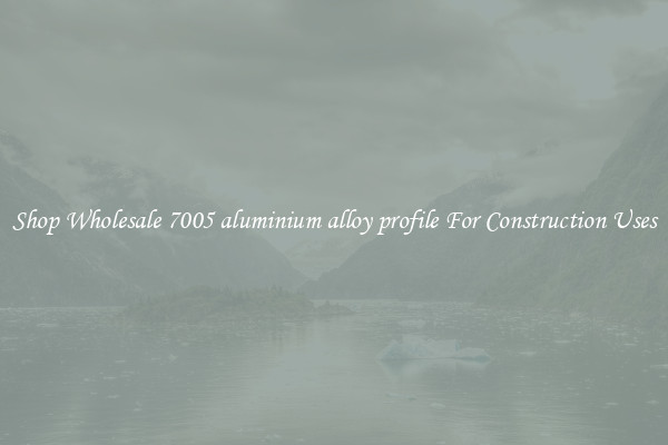 Shop Wholesale 7005 aluminium alloy profile For Construction Uses